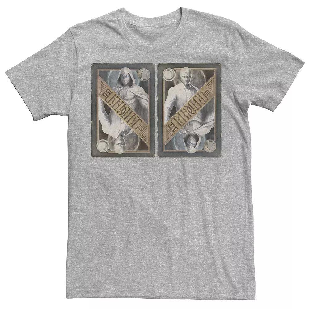 Men's Marvel Moon Knight Playing Card Side By Side Tee, Size: XXL, Athletic Grey Product Image
