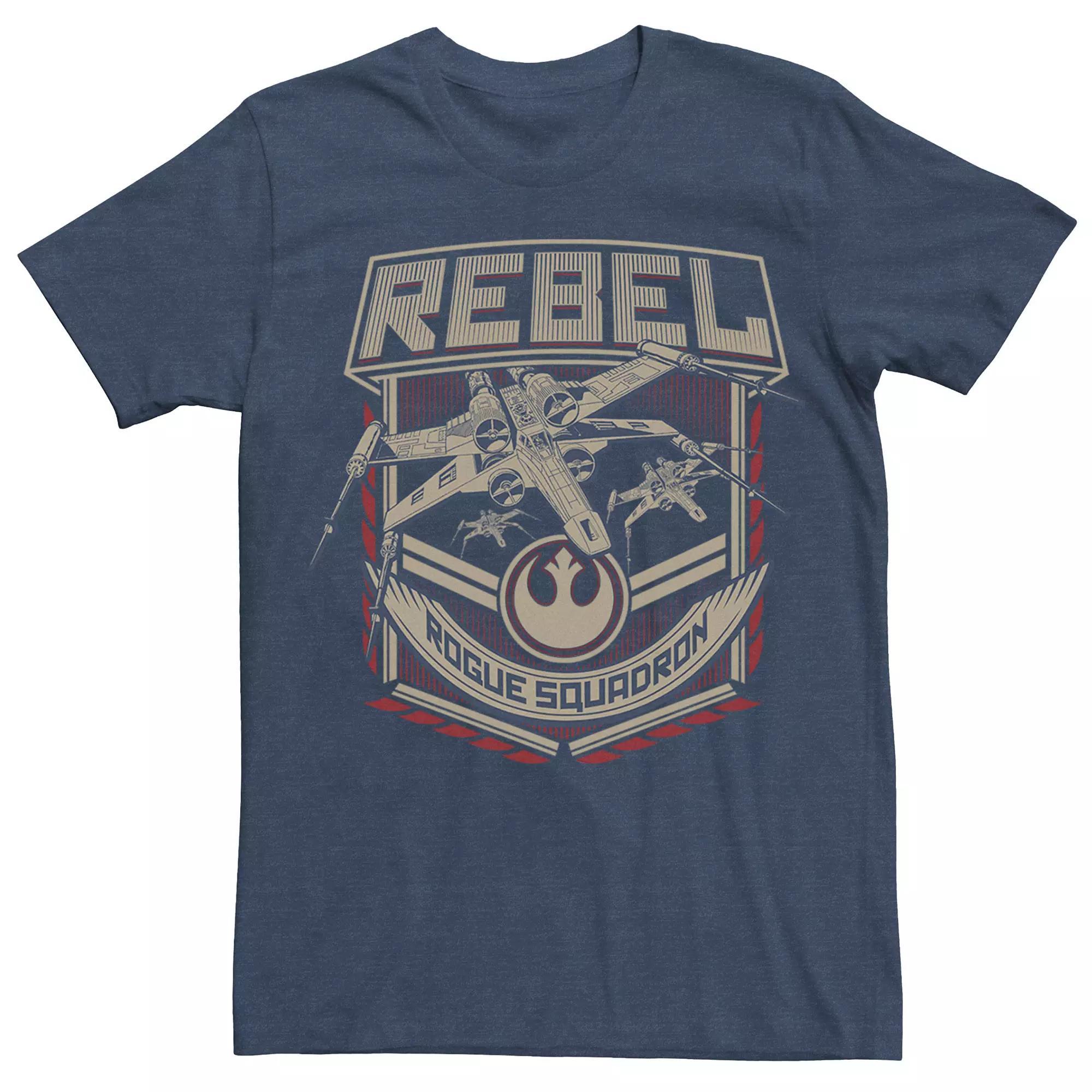 Men's A New Hope Ep4 REBEL SQUAD Tee, Size: XXL, Navy Grey Product Image
