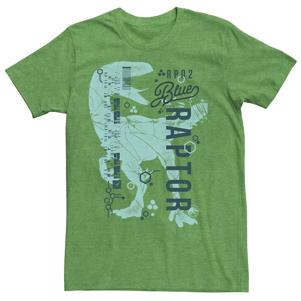 Men's Jurassic World Two Blue Raptor DNA Code Silhouette Tee, Size: 3XL, Royal Product Image