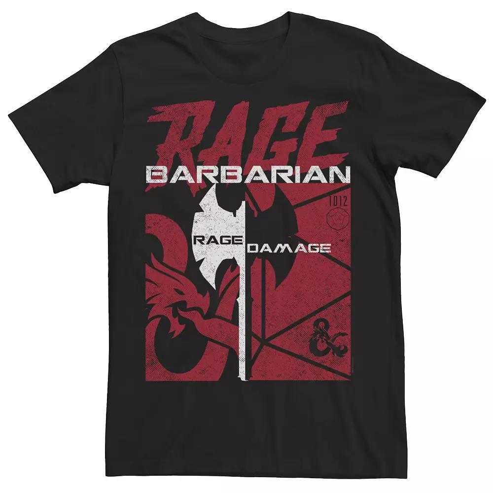Men's Dungeons & Dragons Barbarian Rage And Damage Axe Tee, Size: Large, Black Product Image