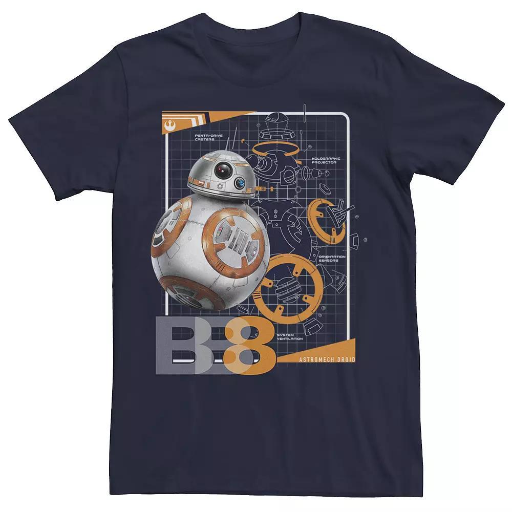 Men's Star Wars BB-8 Astromech Schematic Graphic Tee, Size: Small, Blue Product Image