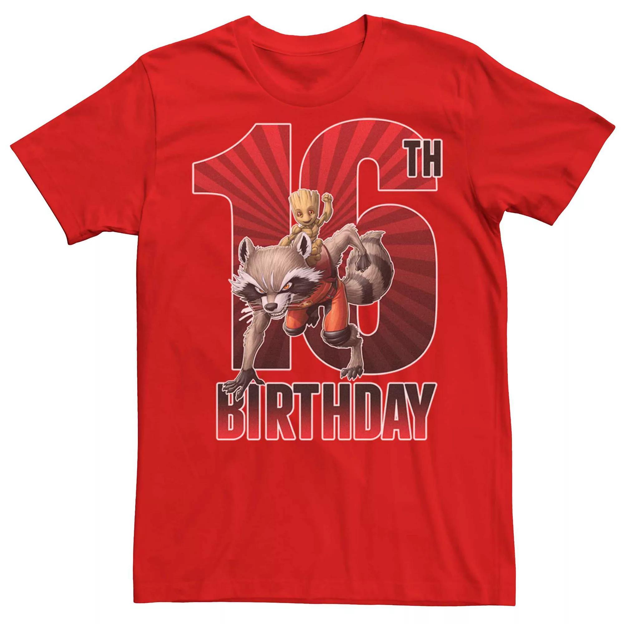 Men's Guardians of the Galaxy 16th Birthday Tee, Size: Small, Red Product Image