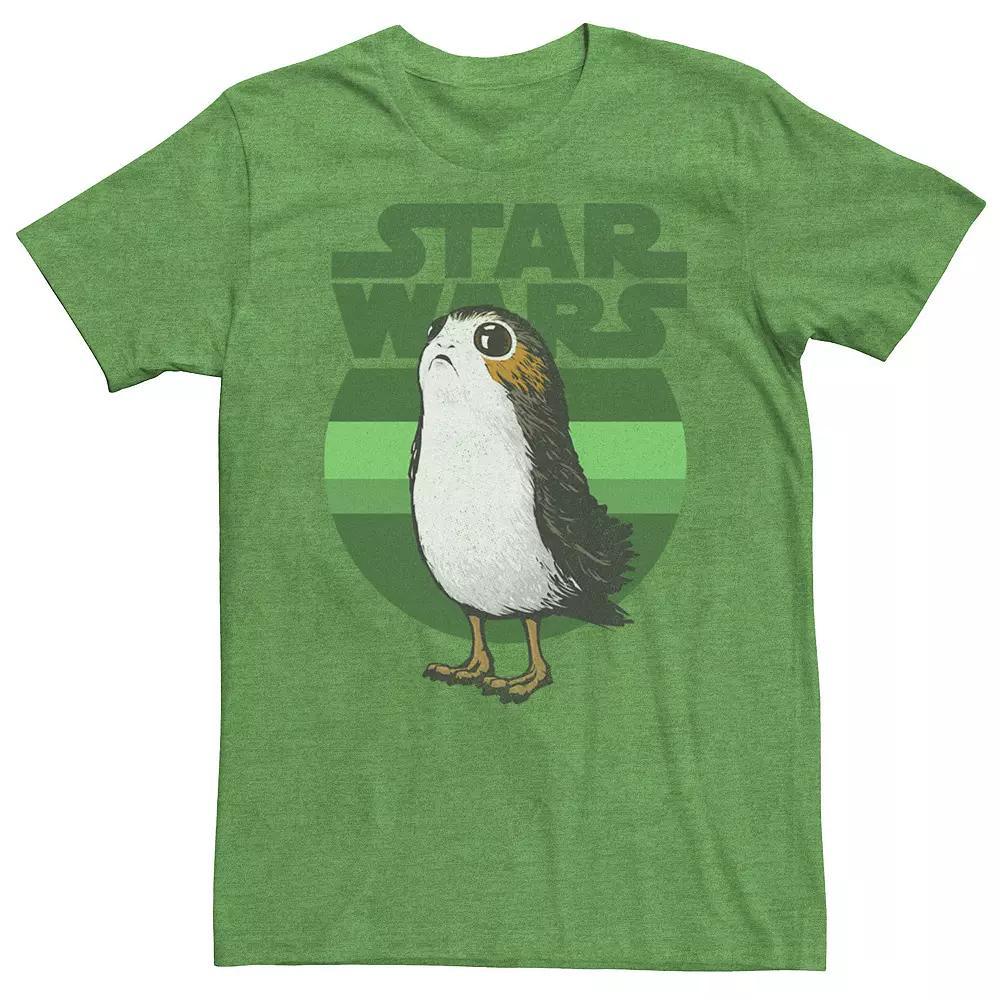 Men's Star Wars Porg Green Hue Retro Portrait Tee, Size: XXL, Kelly Grey Product Image