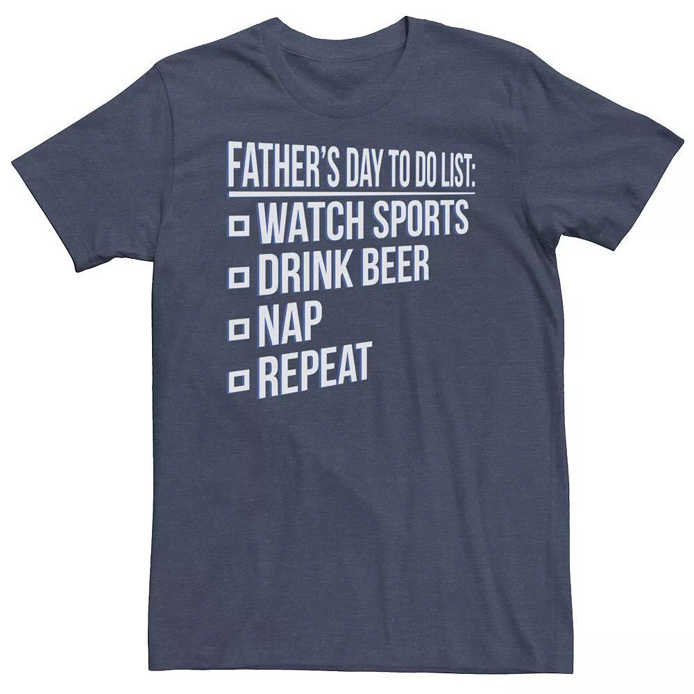 Big & Tall Father's Day Father's Day To Do List Tee, Men's, Size: Large Tall, Navy Grey Product Image