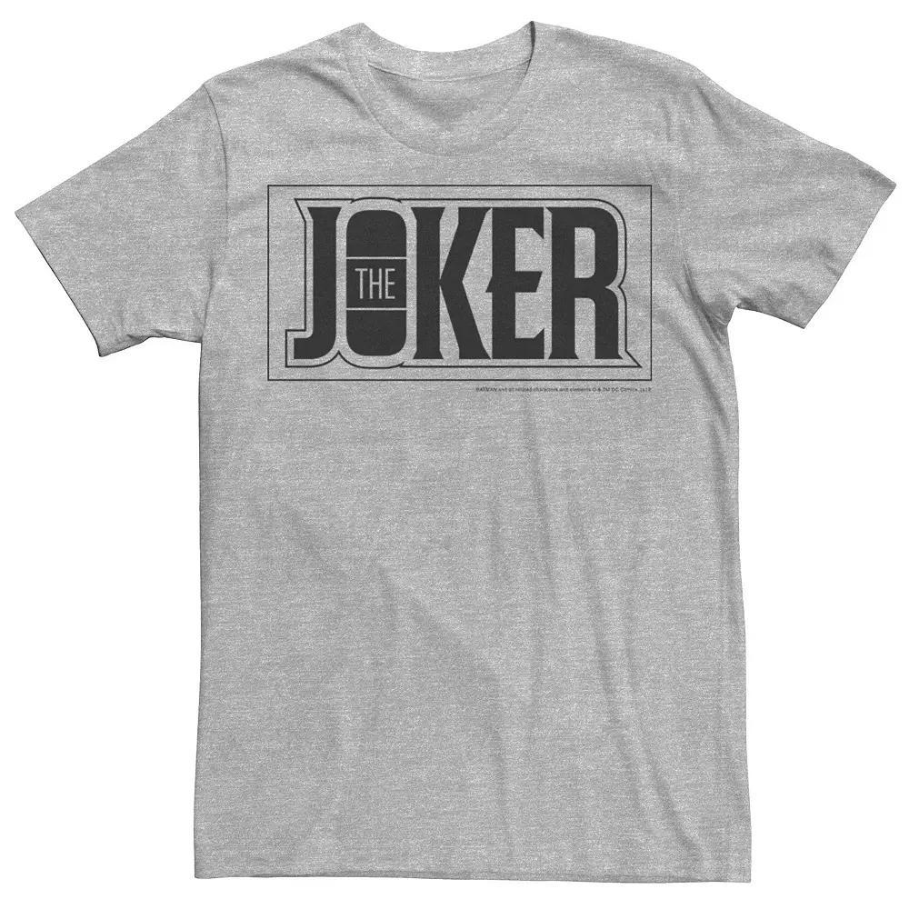 Men's DC Comics The Joker Bold Text Poster Tee, Size: Medium, Athletic Grey Product Image