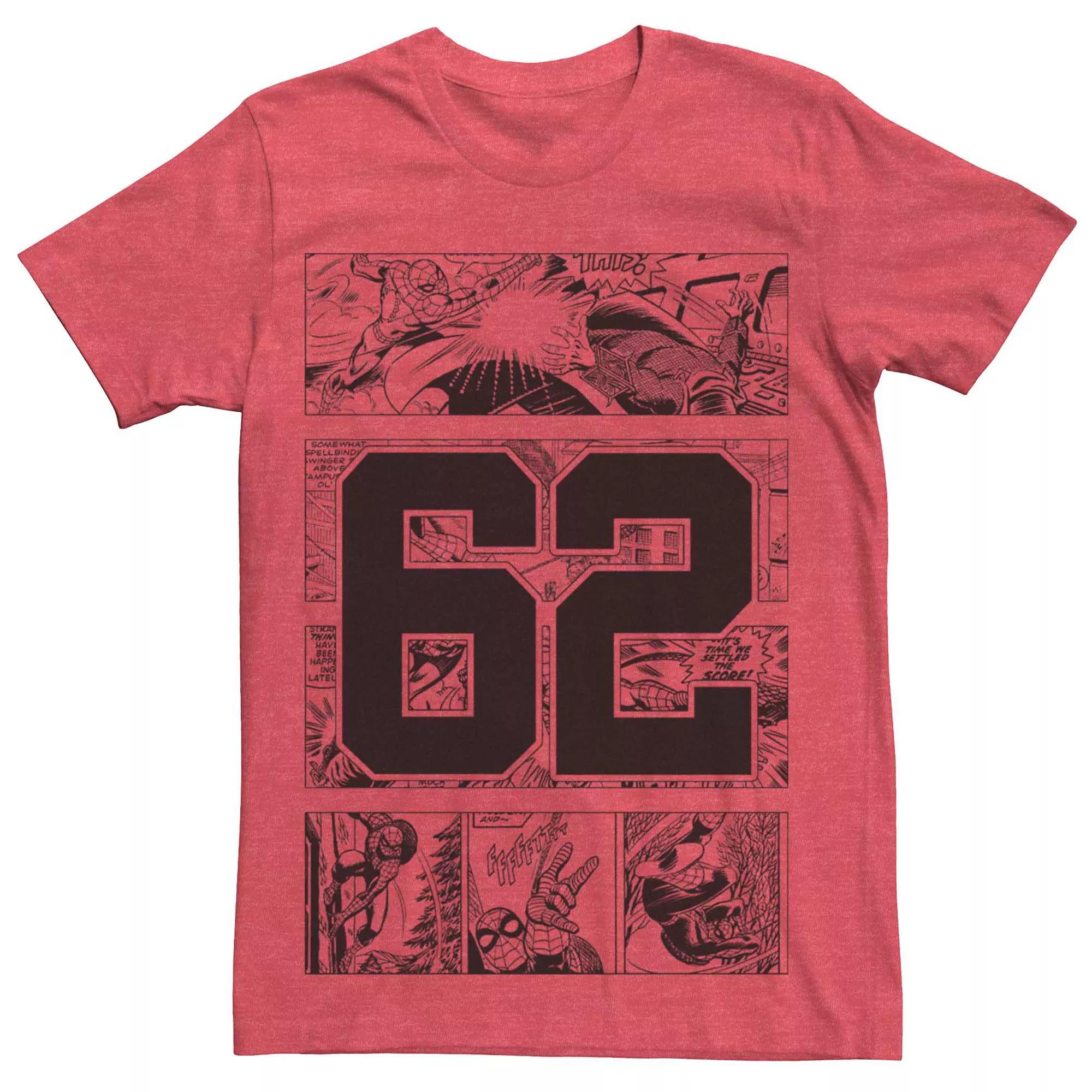 Mens Marvel Spider-Man College 62 Poster Tee Red Grey Product Image