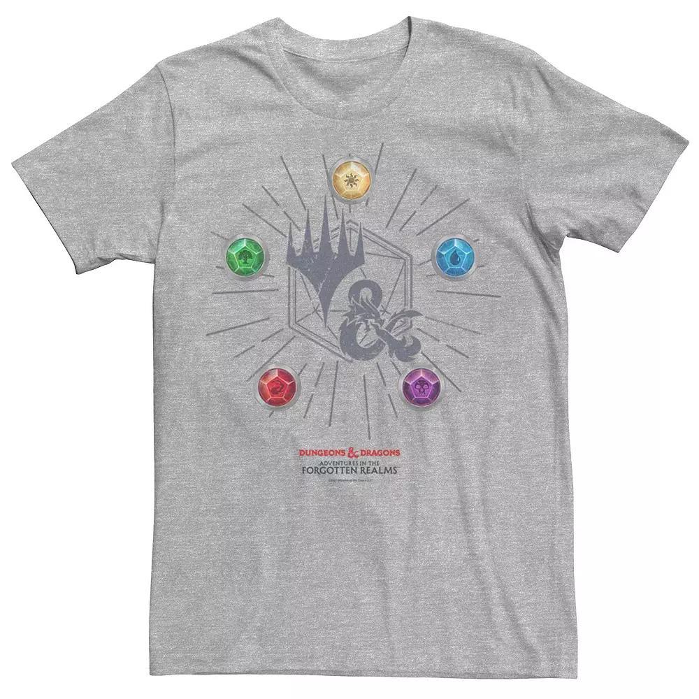 Men's Magic: The Gathering D&D Five Expansion Symbols Tee, Boy's, Size: Large, Athletic Grey Product Image