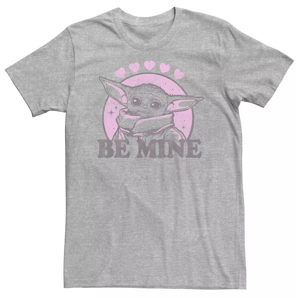 Big & Tall Star Wars The Mandalorian Be Mine Cirlce Grogu Hearts Tee, Men's, Size: Large Tall, Athletic Grey Product Image