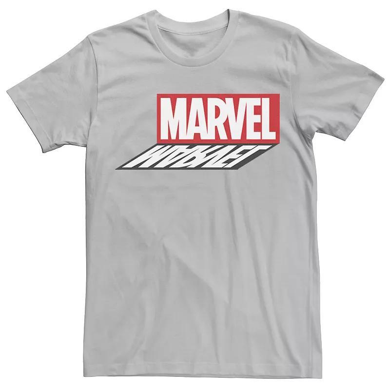 Men's Marvel Mirrored Logo Graphic Tee, Size: 3XL, Silver Product Image