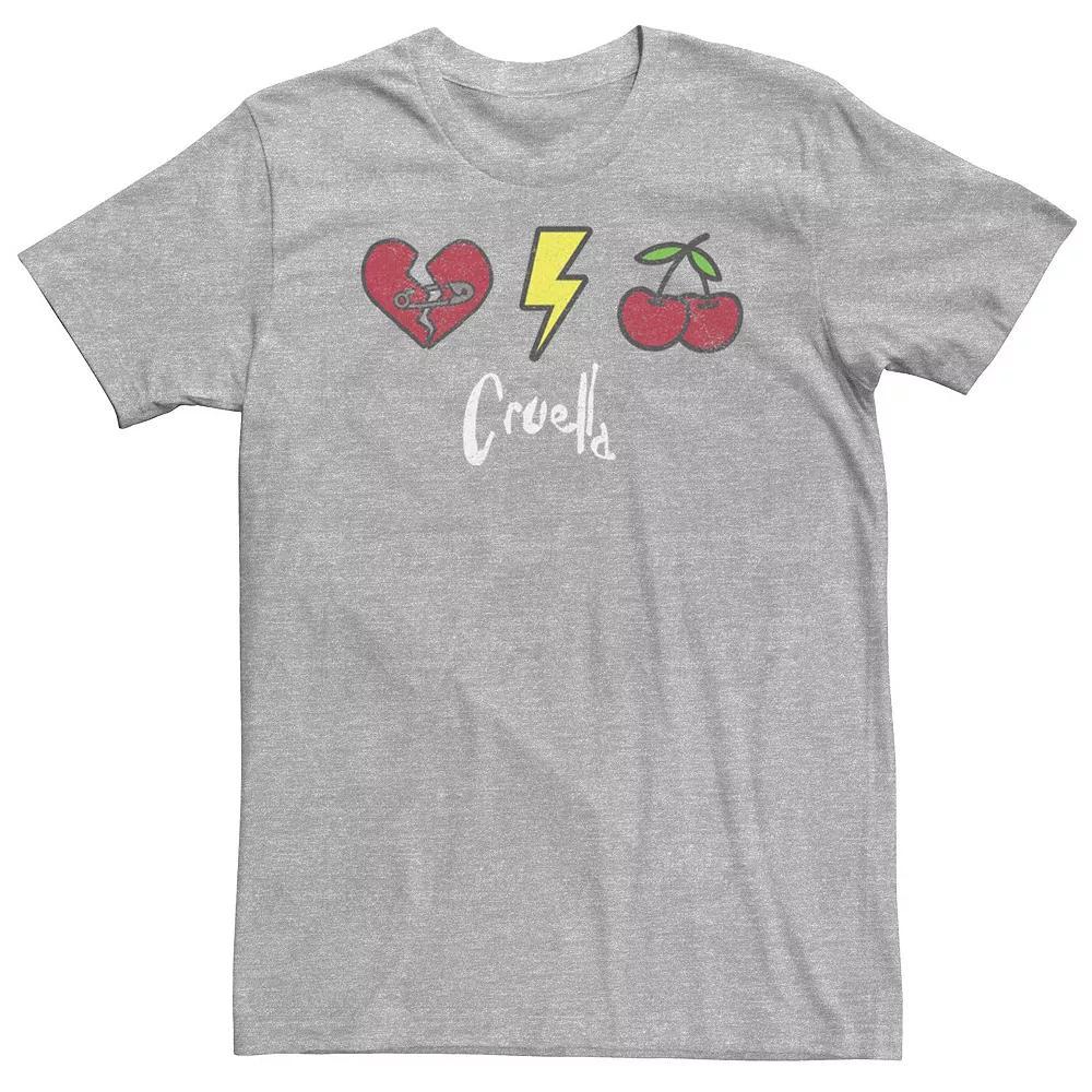 Big & Tall Disney Cruella Faux Patches Tee, Men's, Size: 4XLT, Athletic Grey Product Image