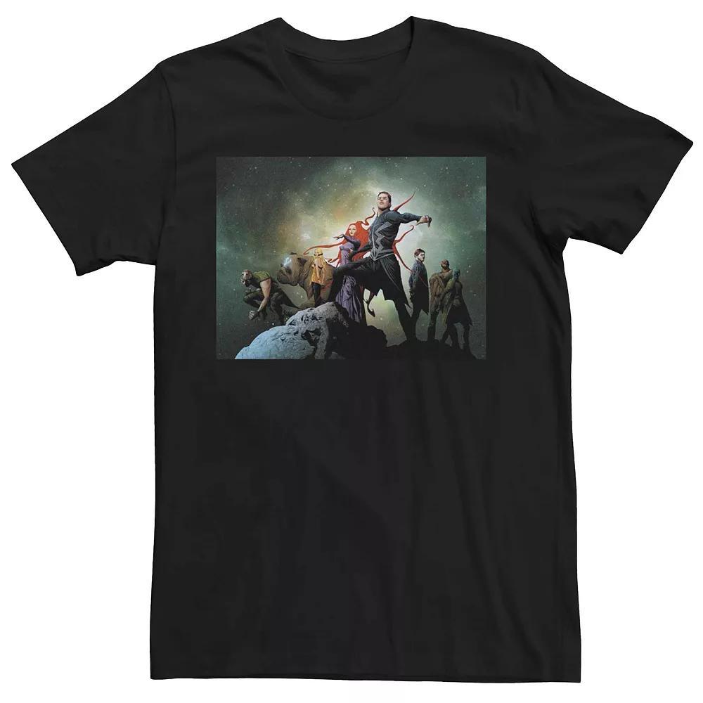 Big & Tall "Sick Of Humans" Earth Portrait Tee, Men's, Size: 4XLT, Navy Grey Product Image