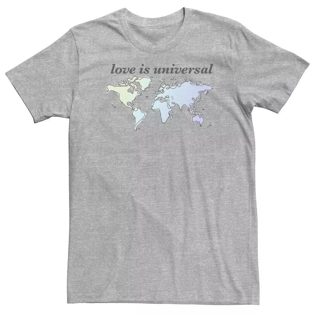 Big & Tall Trendy World Love Tee, Men's, Size: XXL Tall, Athletic Grey Product Image