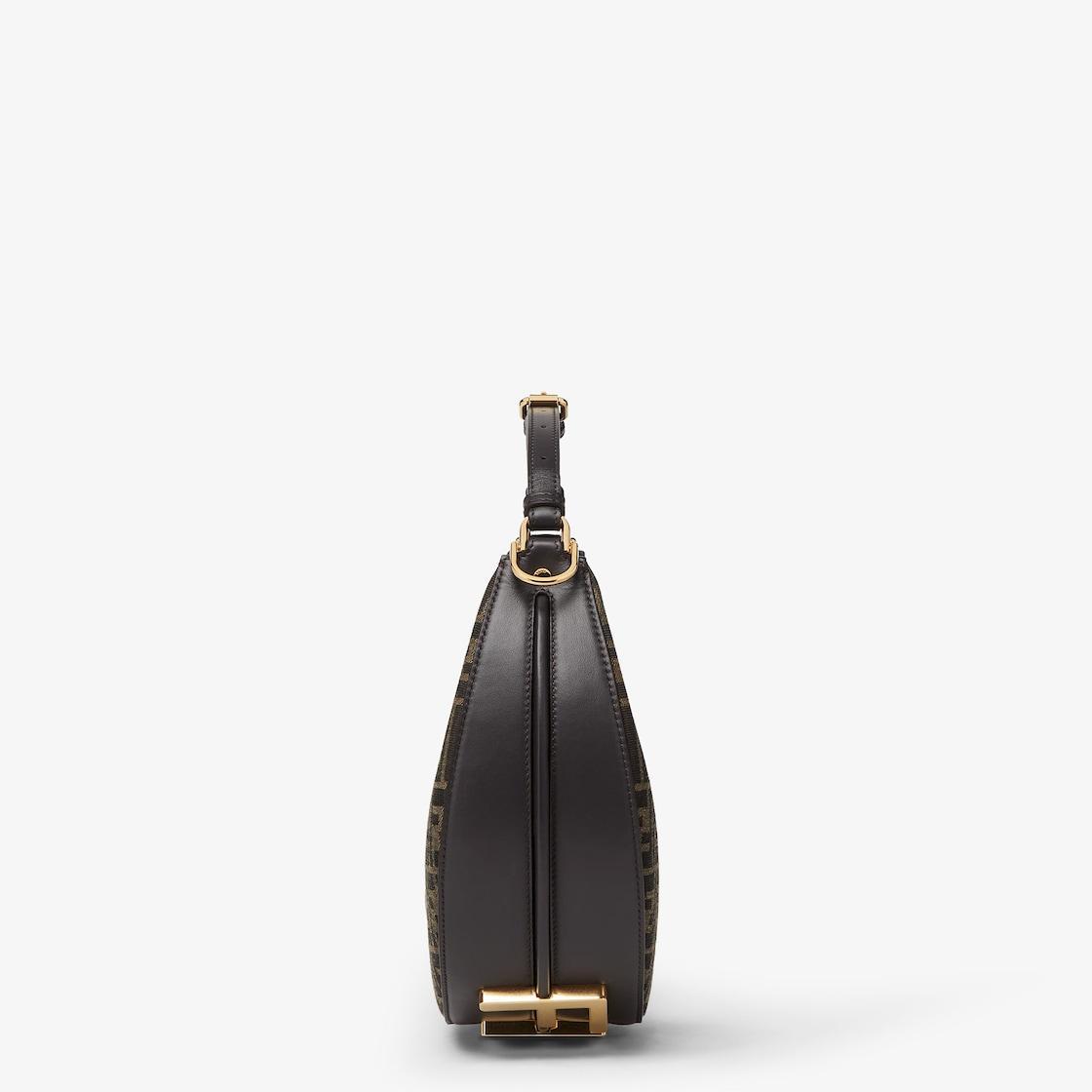 Fendigraphy SmallBrown FF jacquard fabric bag Product Image