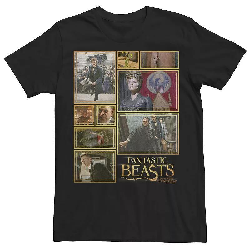 Men's Fantastic Beast Grindelwald Movie Scene Collage Tee, Size: XL, Black Product Image