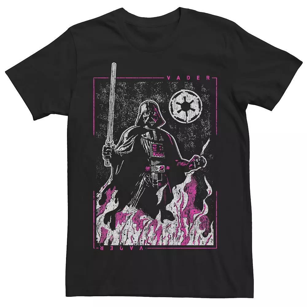 Men's Star Wars Darth Vader Empire Emblem Pink Flame Portrait Tee, Size: XXL, Black Product Image