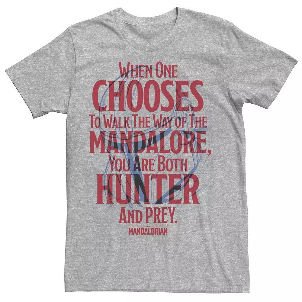 Men's Star Wars The Mandalorian You Are Both Hunter And Prey Tee, Size: Small, Silver Product Image