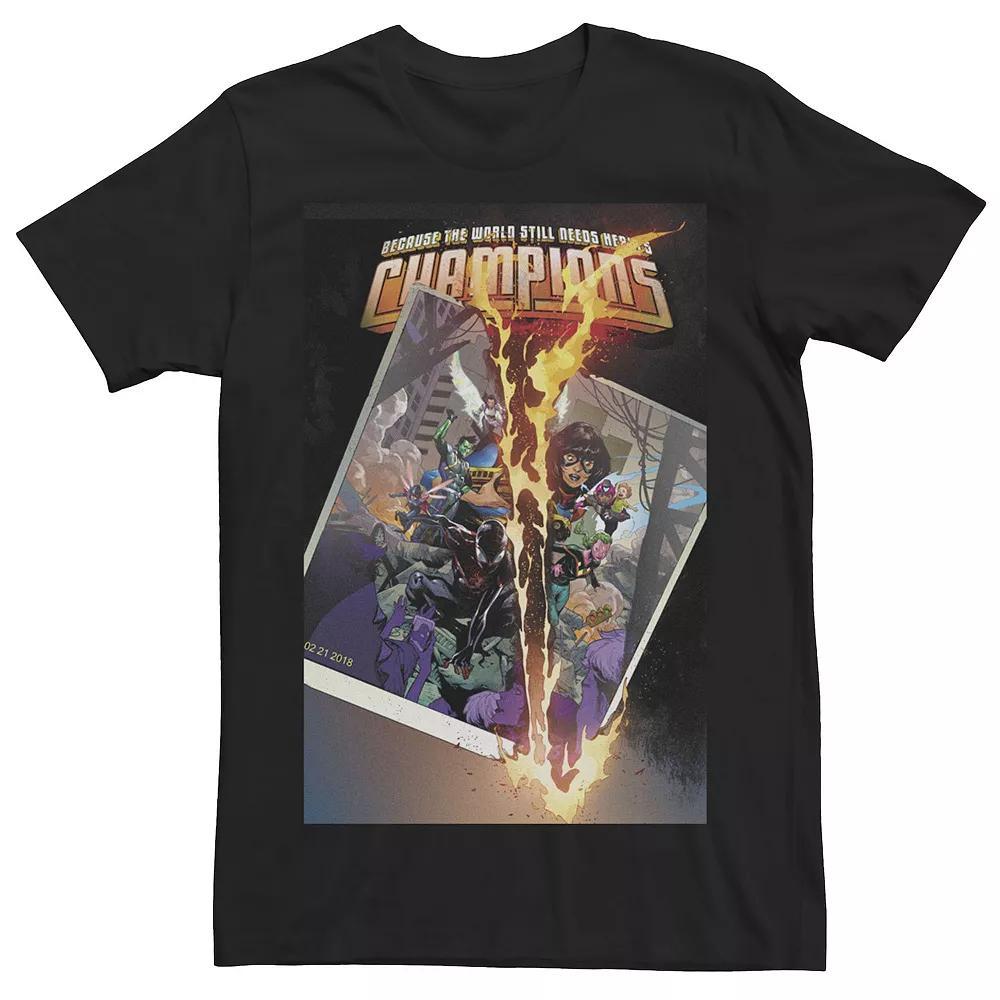 Men's Marvel Comixology Champions Unlimited Comic Book Cover Tee, Size: XL, Black Product Image