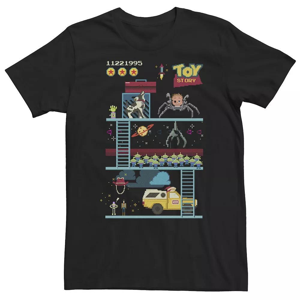 Big & Tall Disney / Pixar Toy Story 8-Bit Video Game Scene Tee, Men's, Size: Large Tall, Black Product Image