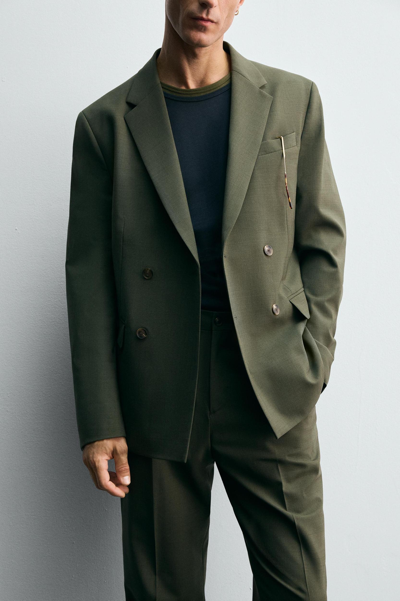 WOOL DOUBLE BREASTED SUIT BLAZER Product Image