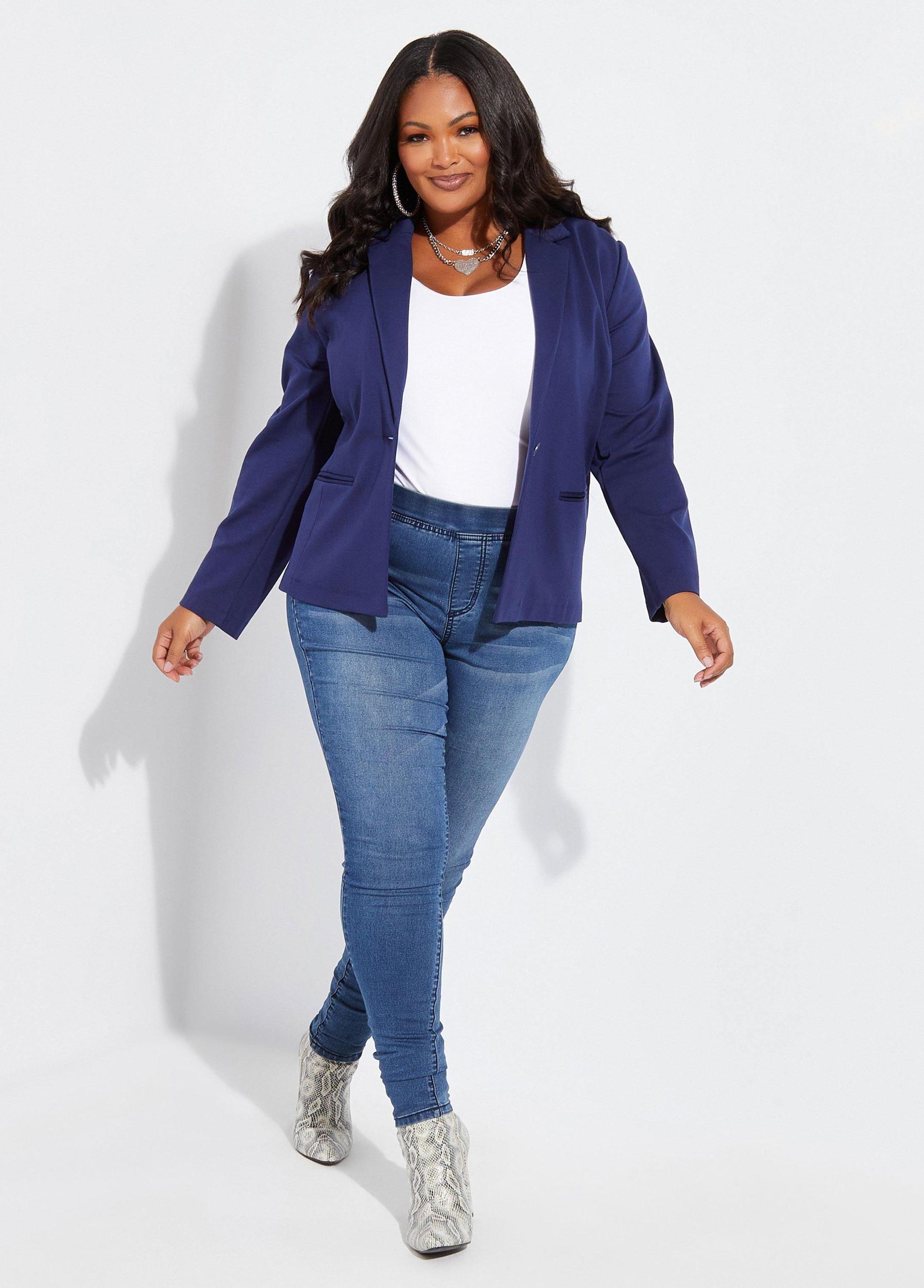 Power Ponte Buttoned Blazer Product Image