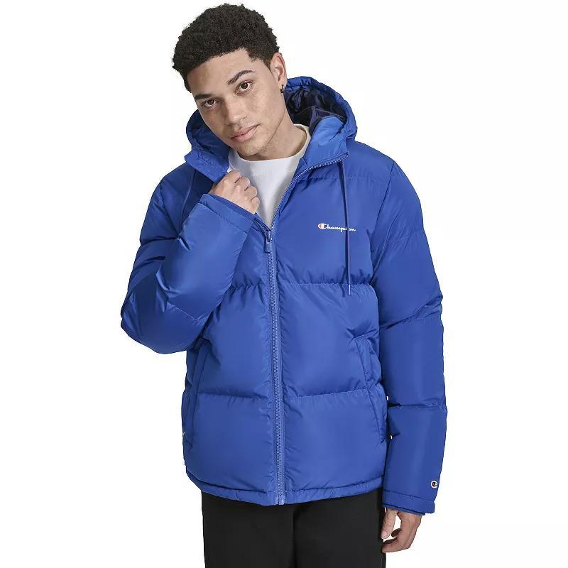 Men's Champion® Hooded Puffer Jacket, Size: XL, Orange Product Image