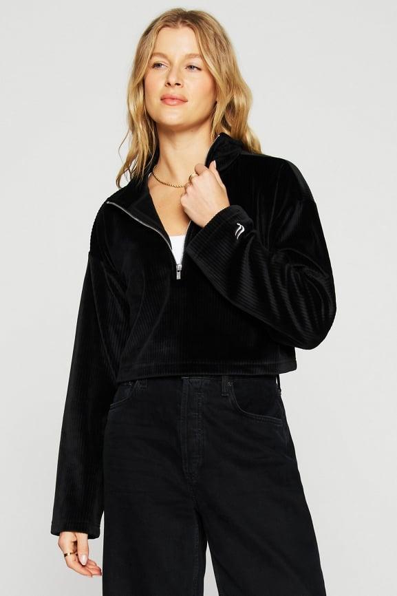 Plush Rib Half Zip Sweatshirt Product Image