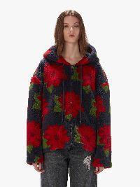 FLEECE HOODED JACKET in blue | JW Anderson US  Product Image