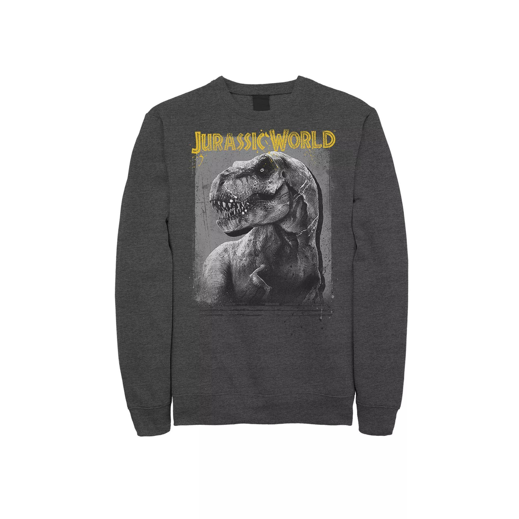 Men's Jurassic World T-Rex Profile Shading Sweatshirt, Size: Small, Grey Heather Product Image