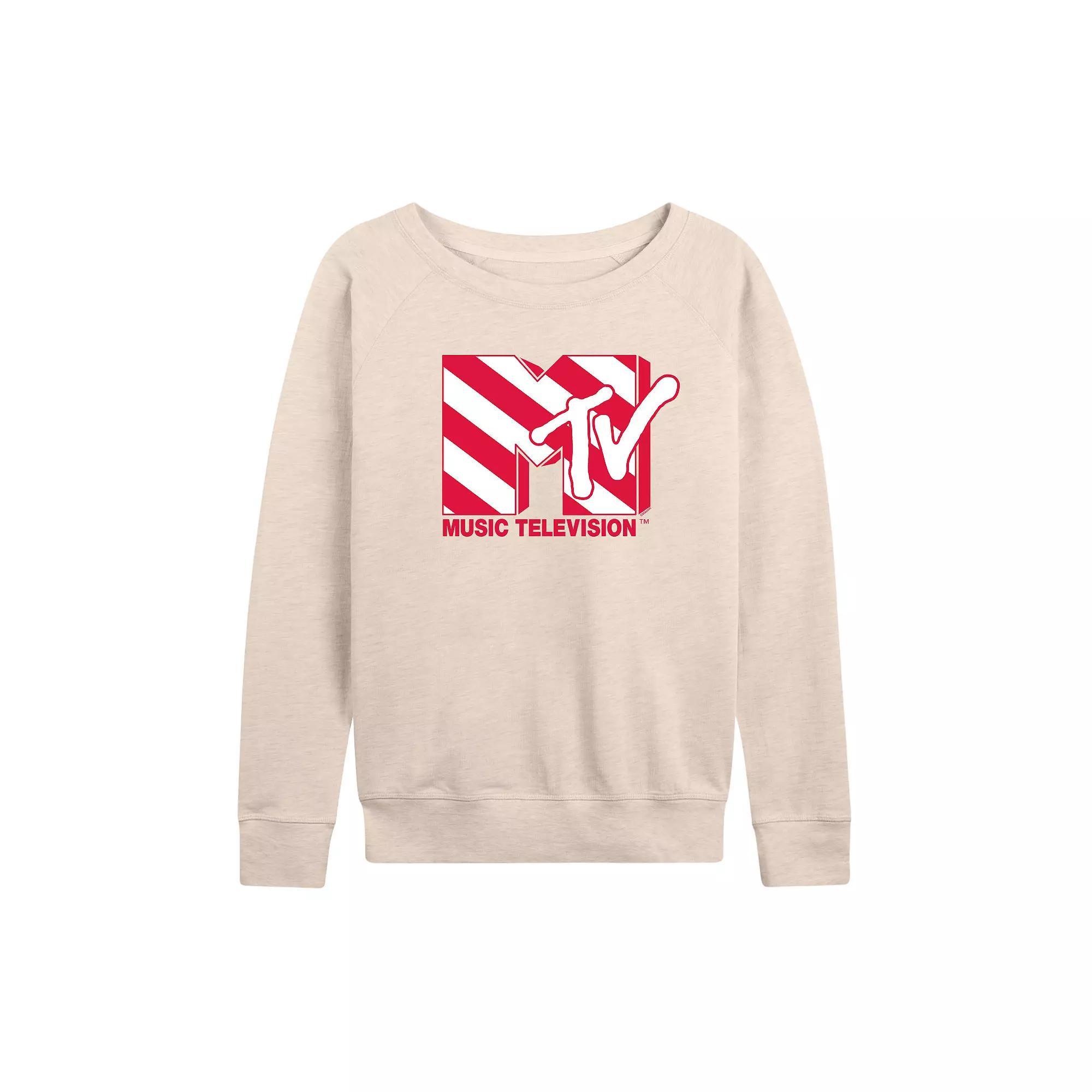 Womens MTV Candy Cane French Terry Long Sleeve Tee Product Image