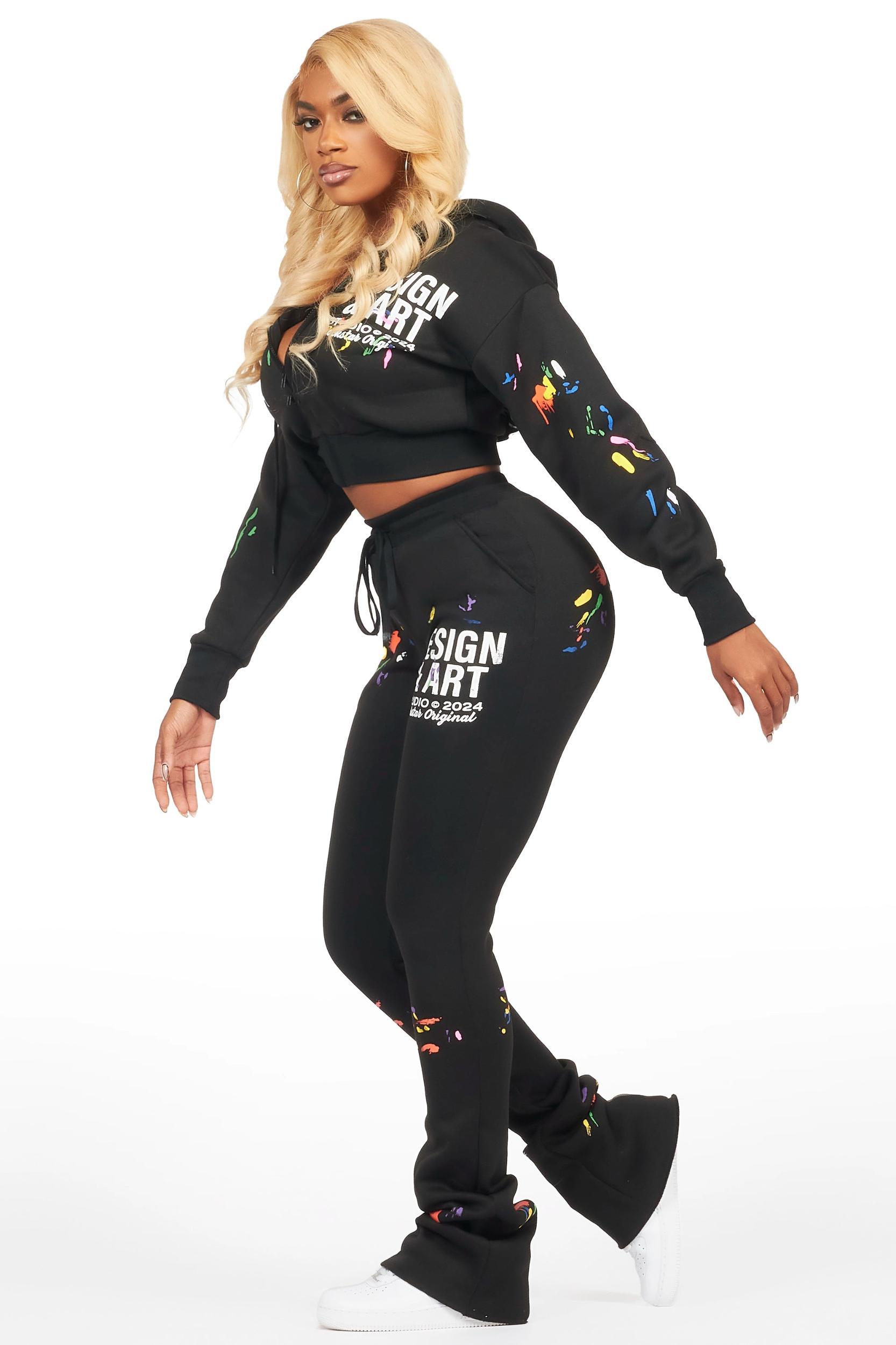 Kristiane Black Crop Super Stacked Trackset Female Product Image