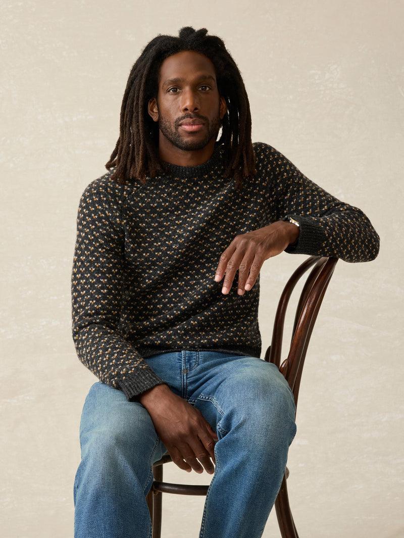 Donegal Crew Sweater - Charcoal Birdseye Marl Product Image