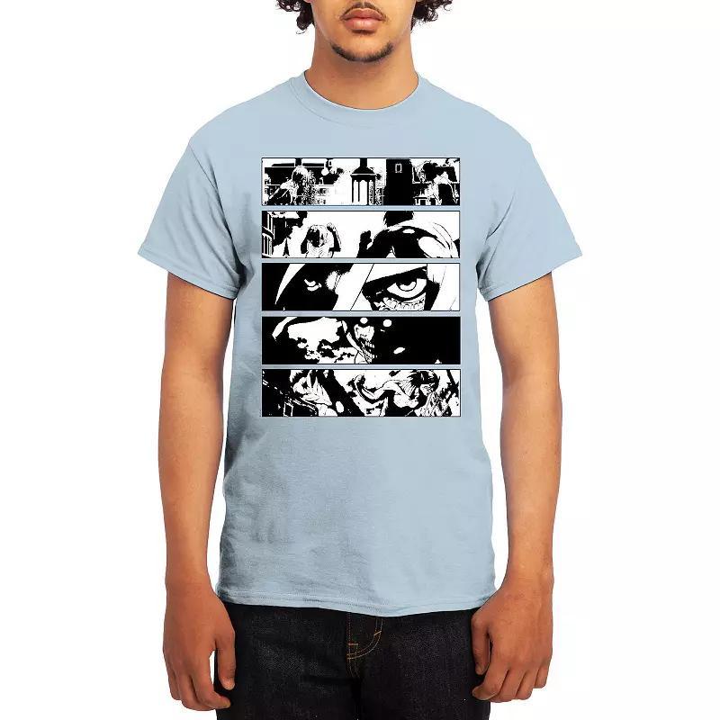 Men's Attack on Titan Black & White Battle Layout Tee, Size: XXL, Grey Red Product Image