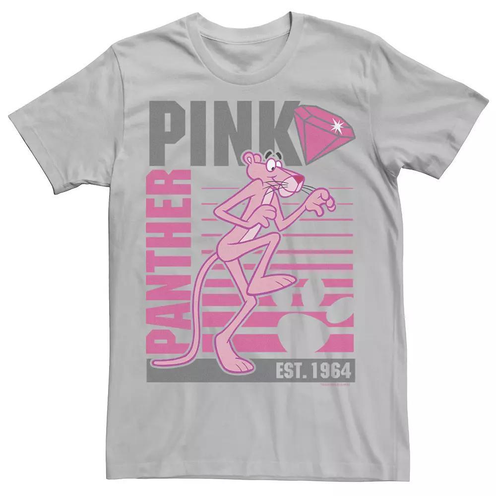 Men's Pink Panther Lined Portrait Tee, Size: Medium, Silver Product Image