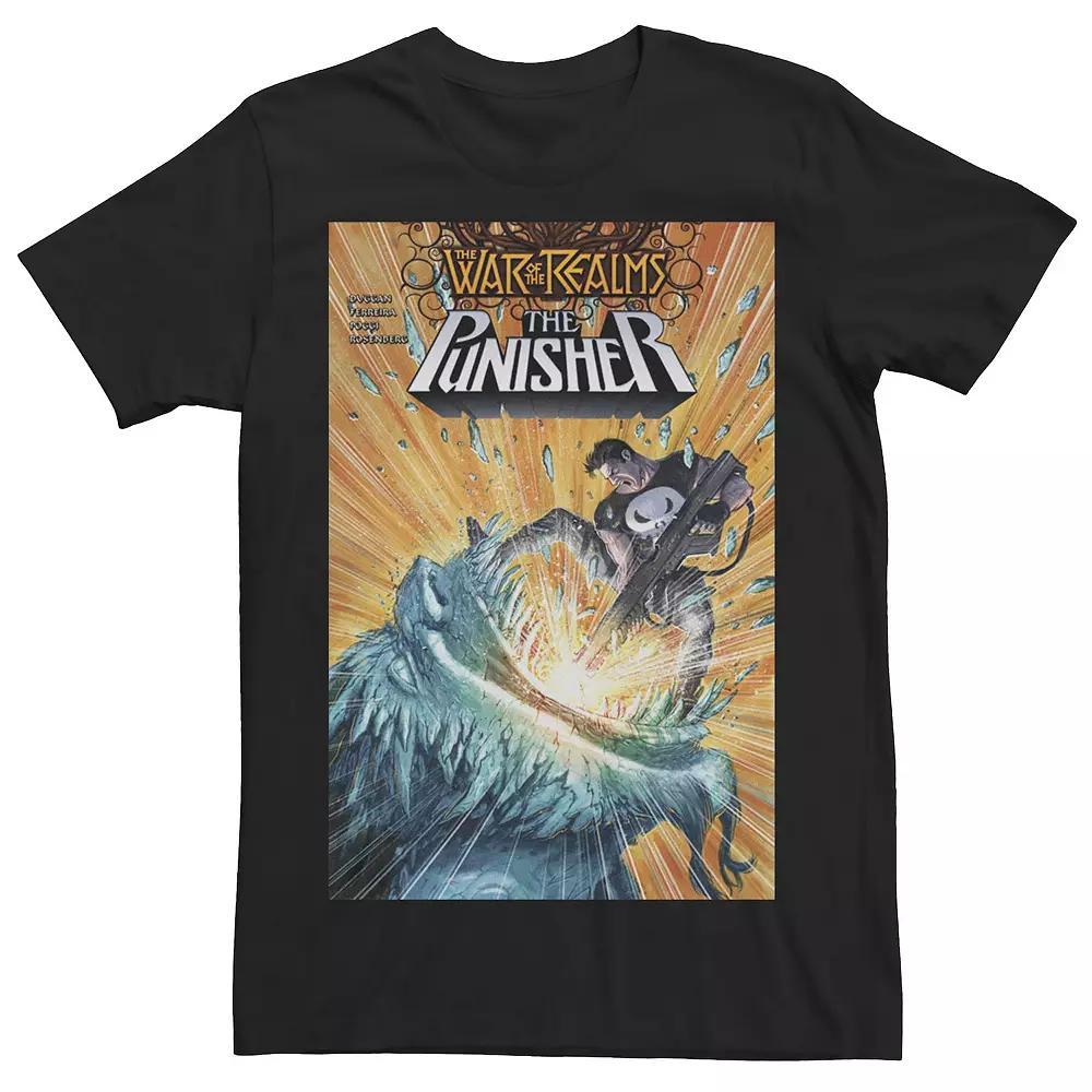 Men's Marvel The Punisher Avenger Of Midgard Comic Book Cover Tee, Size: Large, Black Product Image