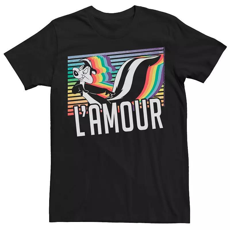 Adult Looney Tunes Pride Pepe Le Pew L'Amour Tee, Men's, Size: Large, Black Product Image