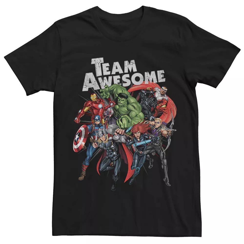 Men's Marvel Avengers Group Team Awesome Tee, Size: Medium, Black Product Image