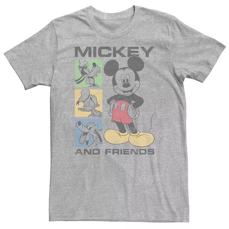 Big & Tall Disney Mickey Box Seats Tee, Men's, Size: 3XL Tall, Athletic Grey Product Image