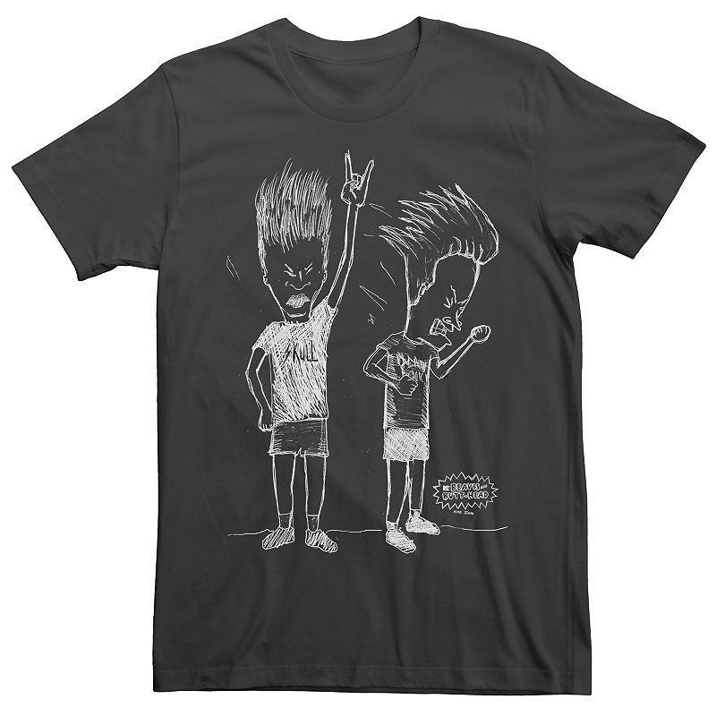 Men's Beavis & Butt-Head Sketch Tee, Size: Large, Black Product Image