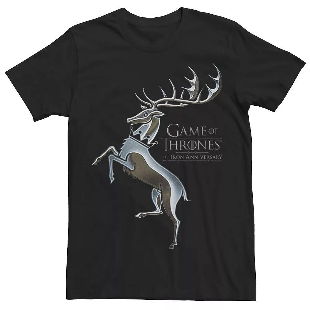 Men's Game Of Thrones Iron Anniversary Buck Logo Tee, Size: Large, Black Product Image