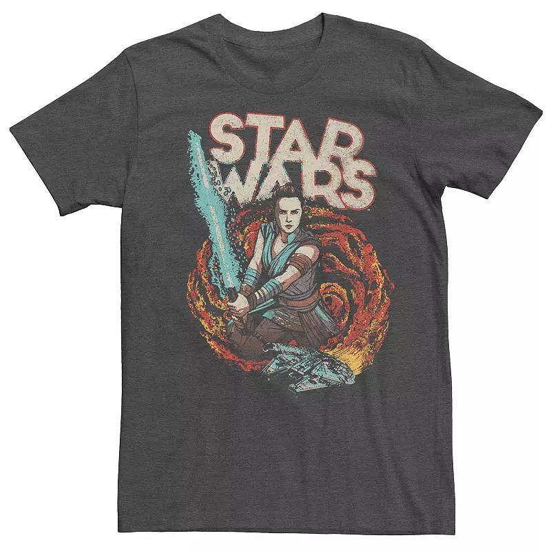 Men's Star Wars The Rise of Skywalker Rey Retro Swirl Graphic Tee, Size: Small, Grey Heather Product Image