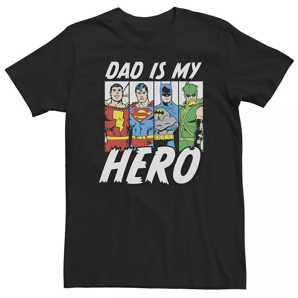 Big & Tall DC Comics Father's Day Justice League Dad Is My Hero Tee, Men's, Size: 3XL, Black Product Image