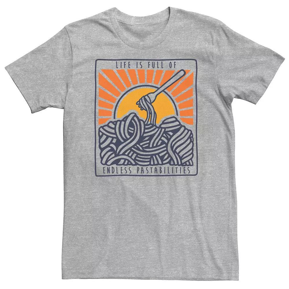 Big & Tall "Life Is Full Of Endless Pastabilities" Tee, Men's, Size: 3XL, Athletic Grey Product Image