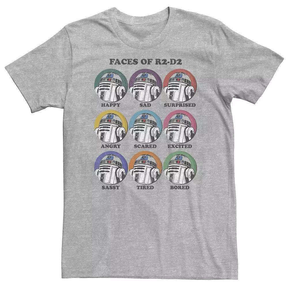Big & Tall Star Wars Faces Of R2-D2 Tee, Men's, Size: 4XLT, Athletic Grey Product Image
