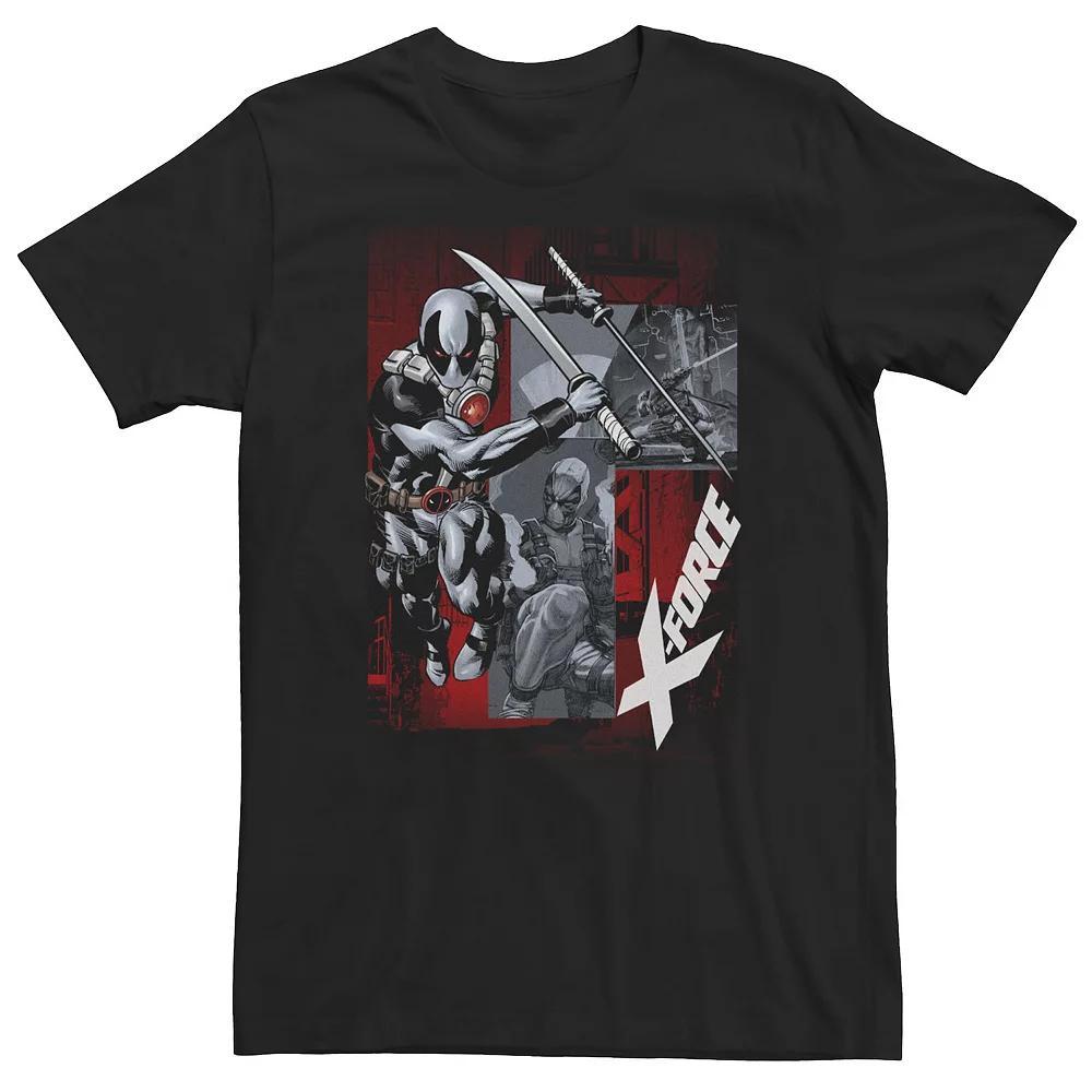 Big & Tall Deadpool X-Force Action Panels Tee, Men's, Size: 5XL, Black Product Image