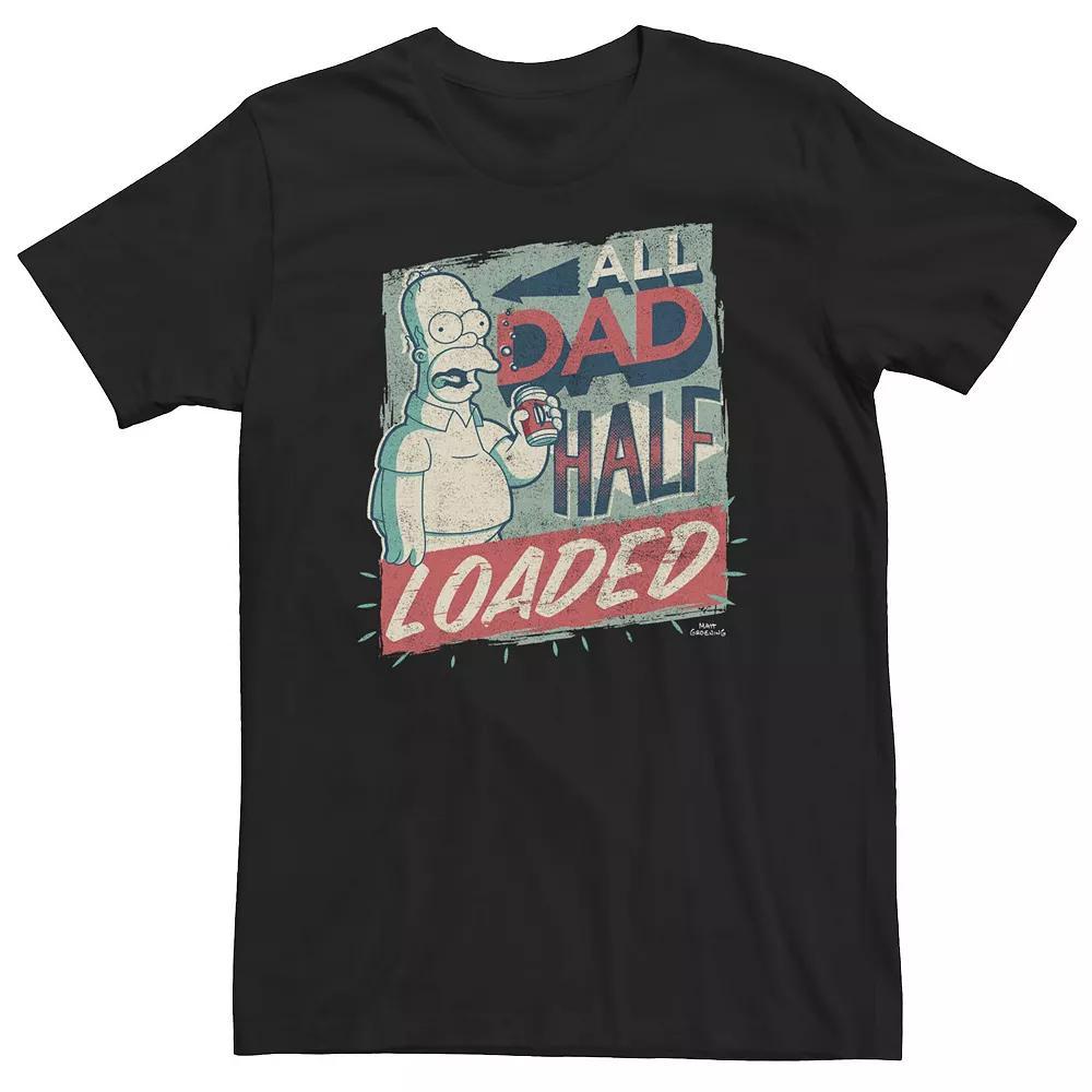Big & Tall The Simpsons Homer All Dad Half Loaded Poster Tee, Men's, Size: 3XL Tall, Black Product Image