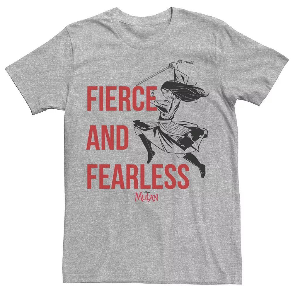 Disney's Mulan Live Action Fierce And Fearless Action Pose Men's Tee, Size: XXL, Athletic Grey Product Image