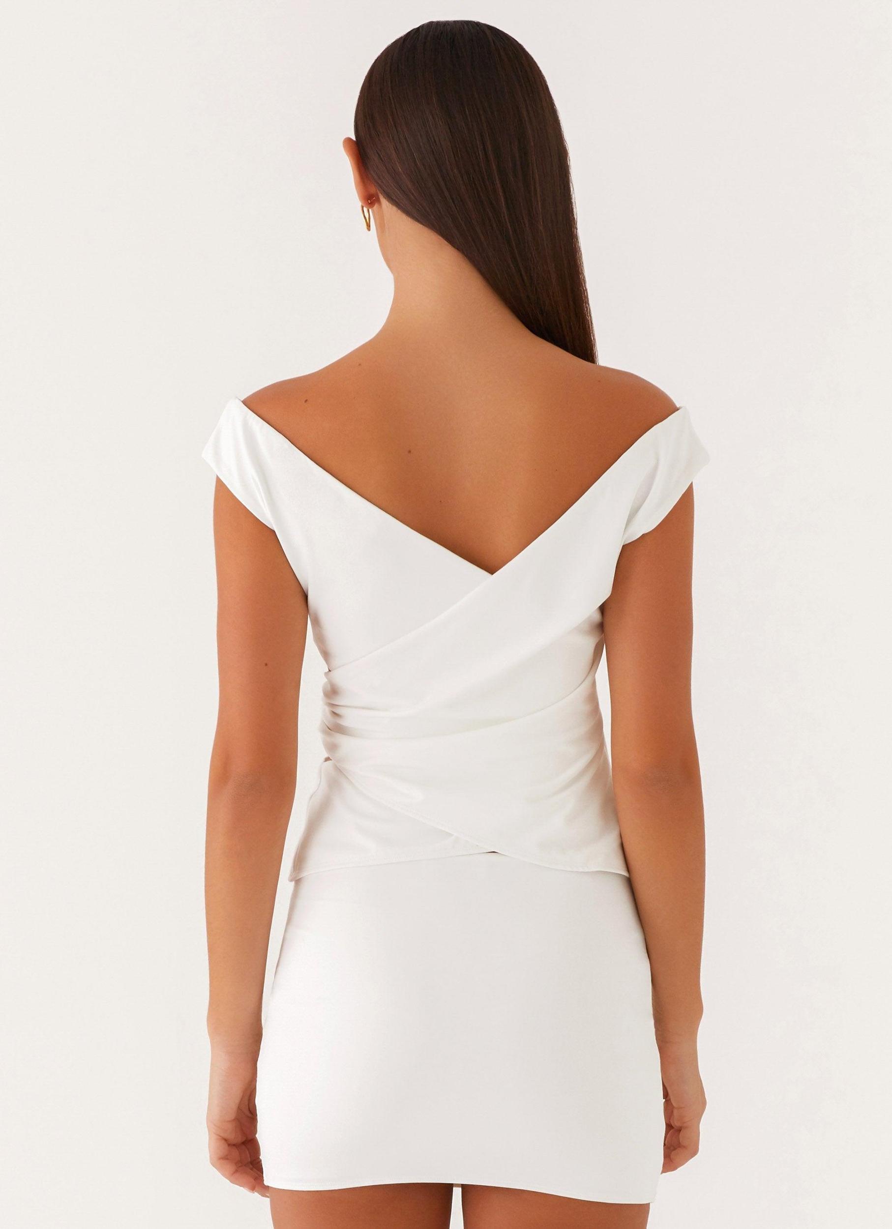 Shoreline Off Shoulder Top - White Product Image