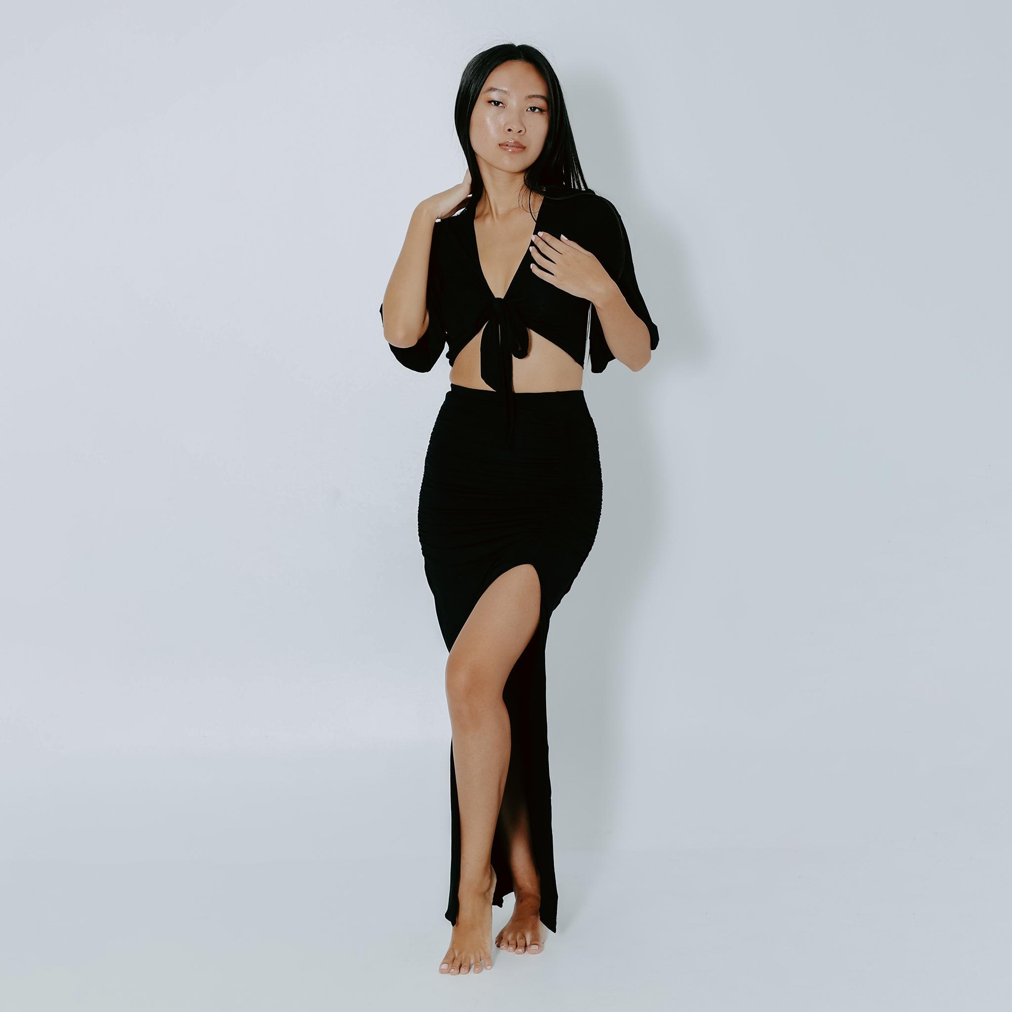Ruched Maxi Skirt Product Image