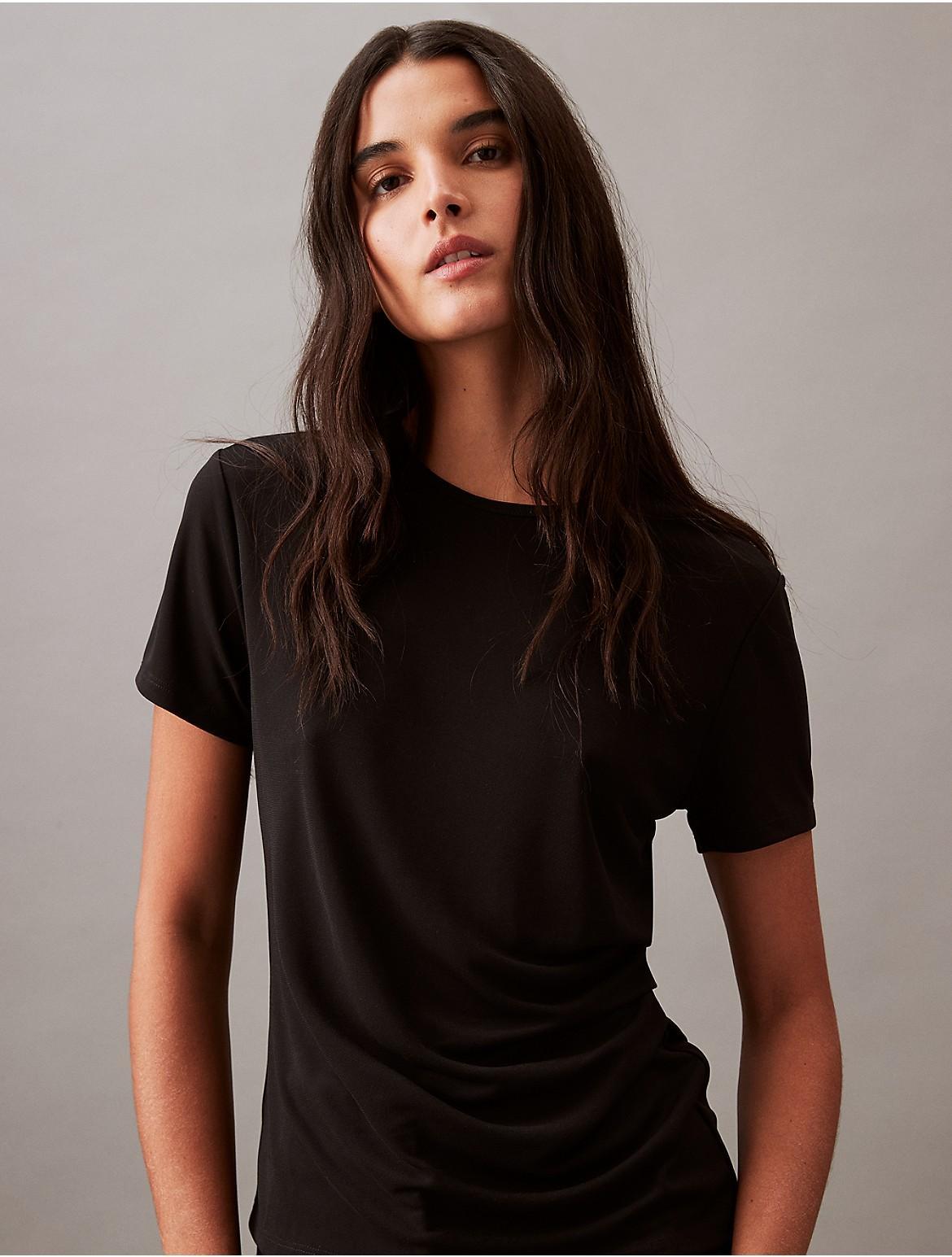 Calvin Klein Womens Refined Jersey T-Shirt - Black - XS Product Image