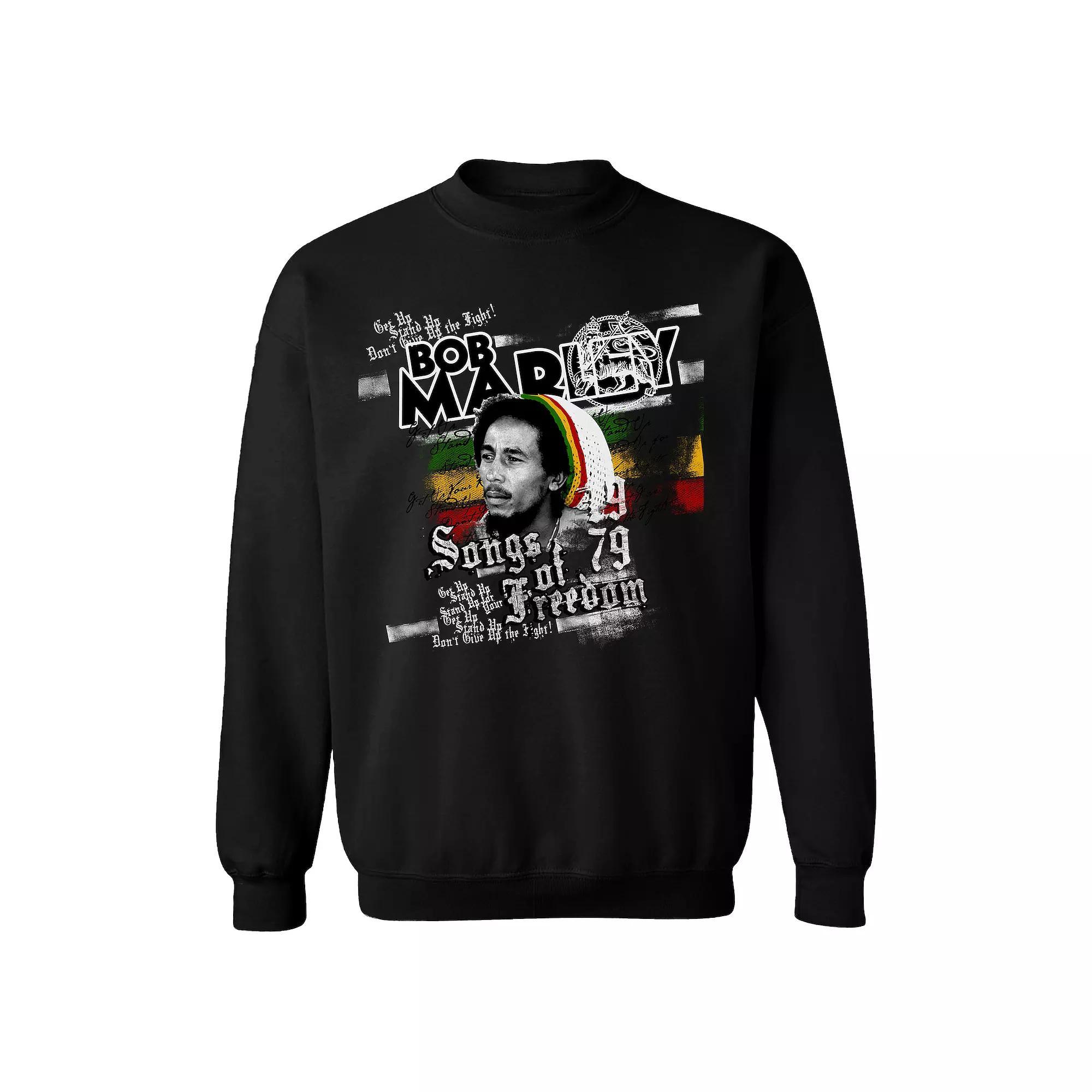 Men's Bob Marley Freedom Sweatshirt, Size: Large, Black Product Image
